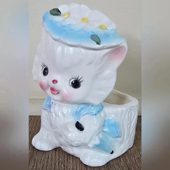 Sweet Vintage Napcoware Napco White Cat Planter 6917 - Picture 7 of 12
